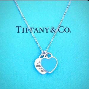 SOLD! AUTHENTIC mini double heart enamel pendant